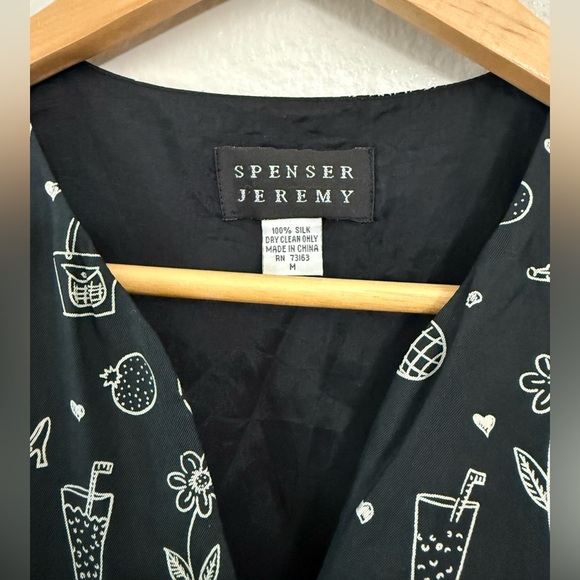 Spenser Jeremy Vintage 100% Silk Summer Print Vest - Picture 5 of 7